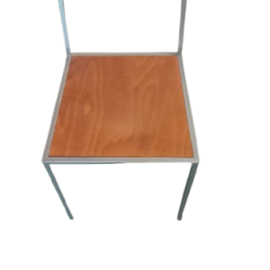 2 sillas metal asiento madera