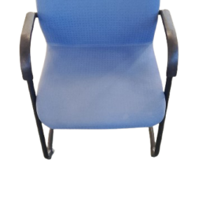2 sillas metal tapizado azul