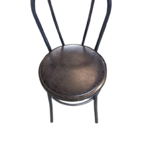 2 sillas metal negro asiento polipiel