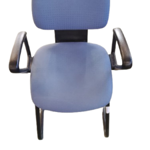 2 sillas metal negro tapizado azul