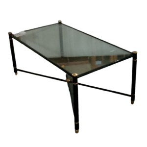 Mesita cristal con metal negro