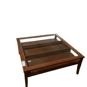 Mesita cuadrada cristal y madera