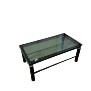 Mesita cristal combinada metal negro