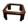 Mesita cristal con madera cuadrada - Imagen 2