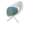 1 Silla blanca tapizada estampado azul - Imagen 2