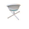 1 Silla blanca tapizada estampado azul - Imagen 3