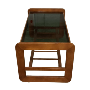 Mesa cristal combinada con madera