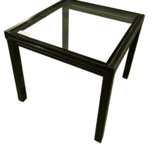 Mesa cristal con madera lacada