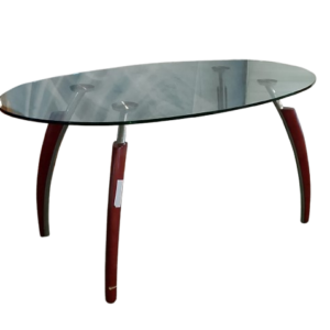 Mesa cristal ovalada