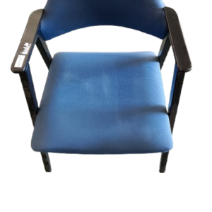 1 silla metal negro tapizada azul