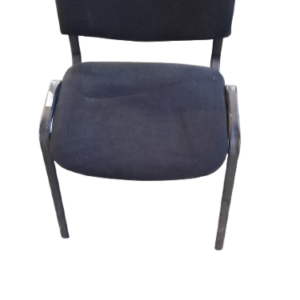 1 silla metal negro tapizada negra