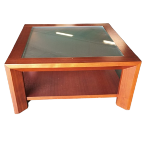 Mesita madera con cristal