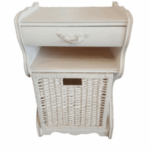 Organizador de mimbre blanco