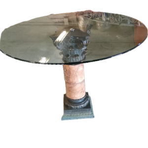 Mesa redonda de cristal