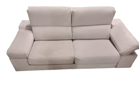 Sofá tres plazas blanco roto