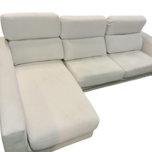 Sofá chaise longue tapizado blanco