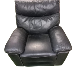 Sillón piel negro reclinable con motor